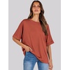 image:imageANRABESS Womens Tops Summer Short Sleeve Oversized T Shirts 2026Brick Red