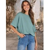 image:imageANRABESS Womens Tops Summer Short Sleeve Oversized T Shirts 2026Cadet Blue