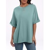 image:imageANRABESS Womens Tops Summer Short Sleeve Oversized T Shirts 2026Cadet Blue