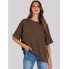image:imageANRABESS Womens Tops Summer Short Sleeve Oversized T Shirts 2026Dark Brown