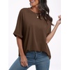 image:imageANRABESS Womens Tops Summer Short Sleeve Oversized T Shirts 2026Dark Brown