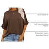 image:imageANRABESS Womens Tops Summer Short Sleeve Oversized T Shirts 2026Dark Brown