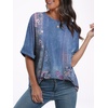 image:imageANRABESS Womens Tops Summer Short Sleeve Oversized T Shirts 2026Floral Blue Flower
