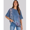 image:imageANRABESS Womens Tops Summer Short Sleeve Oversized T Shirts 2026Floral Blue Flower