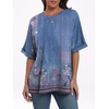 image:imageANRABESS Womens Tops Summer Short Sleeve Oversized T Shirts 2026Floral Blue Flower