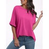 image:imageANRABESS Womens Tops Summer Short Sleeve Oversized T Shirts 2026Hot Pink