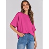 image:imageANRABESS Womens Tops Summer Short Sleeve Oversized T Shirts 2026Hot Pink