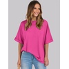 image:imageANRABESS Womens Tops Summer Short Sleeve Oversized T Shirts 2026Hot Pink