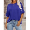 image:imageANRABESS Womens Tops Summer Short Sleeve Oversized T Shirts 2026Royal Blue