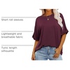 image:imageANRABESS Womens Tops Summer Short Sleeve Oversized T Shirts 2026Wine