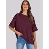 image:imageANRABESS Womens Tops Summer Short Sleeve Oversized T Shirts 2026Wine
