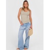 image:imageANRABESS Womens V Neck Tank Top Ribbed Knit Summer Casual CamisoleAlmond