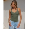 image:imageANRABESS Womens V Neck Tank Top Ribbed Knit Summer Casual CamisoleArmy Green