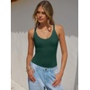 image:imageANRABESS Womens V Neck Tank Top Ribbed Knit Summer Casual CamisoleDeep Green