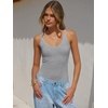 image:imageANRABESS Womens V Neck Tank Top Ribbed Knit Summer Casual CamisoleGrey