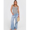 image:imageANRABESS Womens V Neck Tank Top Ribbed Knit Summer Casual CamisoleGrey