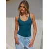 image:imageANRABESS Womens V Neck Tank Top Ribbed Knit Summer Casual CamisoleIndigo