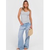 image:imageANRABESS Womens V Neck Tank Top Ribbed Knit Summer Casual CamisoleLight Gray