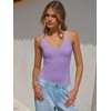 image:imageANRABESS Womens V Neck Tank Top Ribbed Knit Summer Casual CamisoleLight Purple