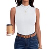 image:imageANRABESS Mock Neck Tank Tops for Women Ribbed Slim Fit Sleeveless TopsWhite