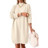 image:imageANRABESS Sweater Dress for Women Fall Oversized Mock Neck Long Sleeve DressApricot