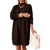 image:imageANRABESS Sweater Dress for Women Fall Oversized Mock Neck Long Sleeve DressDark Coffee