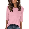 image:imageANRABESS Womens 34 Sleeve Top Wrinkle Free Summer Fall Casual T ShirtsPink