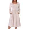 image:imageANRABESS Womens Fall Long Sleeve ALine Midi DressPink White Stripe