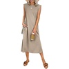 image:imageANRABESS Womens Midi Dresses Wrinkle Free Summer Casual SundressAlmond