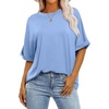 image:imageANRABESS Womens Tops Summer Short Sleeve Oversized T Shirts 2026Sky Blue