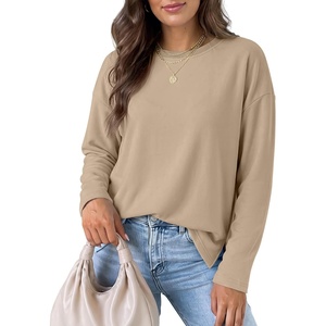 image:imageANRABESS Women Extra Soft Long Sleeve Shirts Oversized Thermal Fleece TopsKhaki