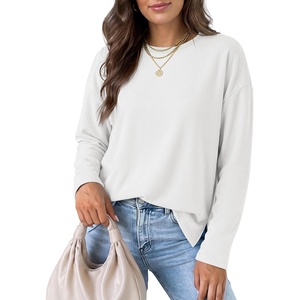 image:imageANRABESS Women Extra Soft Long Sleeve Shirts Oversized Thermal Fleece TopsWhite