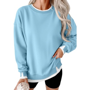 image:imageANRABESS Womens Oversized Sweatshirts Crew Neck Fall Pullover TopsLight Blue