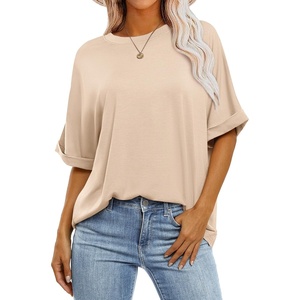 image:imageANRABESS Womens Tops Summer Short Sleeve Oversized T Shirts 2026Cream