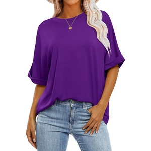image:imageANRABESS Womens Tops Summer Short Sleeve Oversized T Shirts 2026Dark Purple