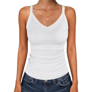 image:imageANRABESS Womens V Neck Tank Top Ribbed Knit Summer Casual CamisoleWhite