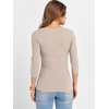 image:imageANRABESS Womens 34 Sleeve Tops Scoop Neck Fitted Ribbed Tee ShirtsBeige