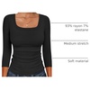 image:imageANRABESS Womens 34 Sleeve Tops Scoop Neck Fitted Ribbed Tee ShirtsBlack