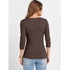 image:imageANRABESS Womens 34 Sleeve Tops Scoop Neck Fitted Ribbed Tee ShirtsCoffee