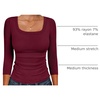 image:imageANRABESS Womens 34 Sleeve Tops Scoop Neck Fitted Ribbed Tee ShirtsDeep Red