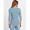image:imageANRABESS Womens 34 Sleeve Tops Scoop Neck Fitted Ribbed Tee ShirtsGrey Blue