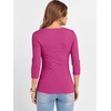 image:imageANRABESS Womens 34 Sleeve Tops Scoop Neck Fitted Ribbed Tee ShirtsHot Pink