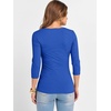 image:imageANRABESS Womens 34 Sleeve Tops Scoop Neck Fitted Ribbed Tee ShirtsRoyal Blue