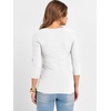 image:imageANRABESS Womens 34 Sleeve Tops Scoop Neck Fitted Ribbed Tee ShirtsWhite