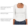 image:imageANRABESS Womens 34 Sleeve Tops Scoop Neck Fitted Ribbed Tee ShirtsWhite