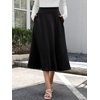 image:imageANRABESS Womens ALine Elastic High Waist Midi SkirtsBlack