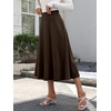 image:imageANRABESS Womens ALine Elastic High Waist Midi SkirtsBrown