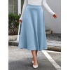 image:imageANRABESS Womens ALine Elastic High Waist Midi SkirtsLight Blue