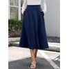 image:imageANRABESS Womens ALine Elastic High Waist Midi SkirtsNavy Blue