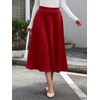image:imageANRABESS Womens ALine Elastic High Waist Midi SkirtsRed